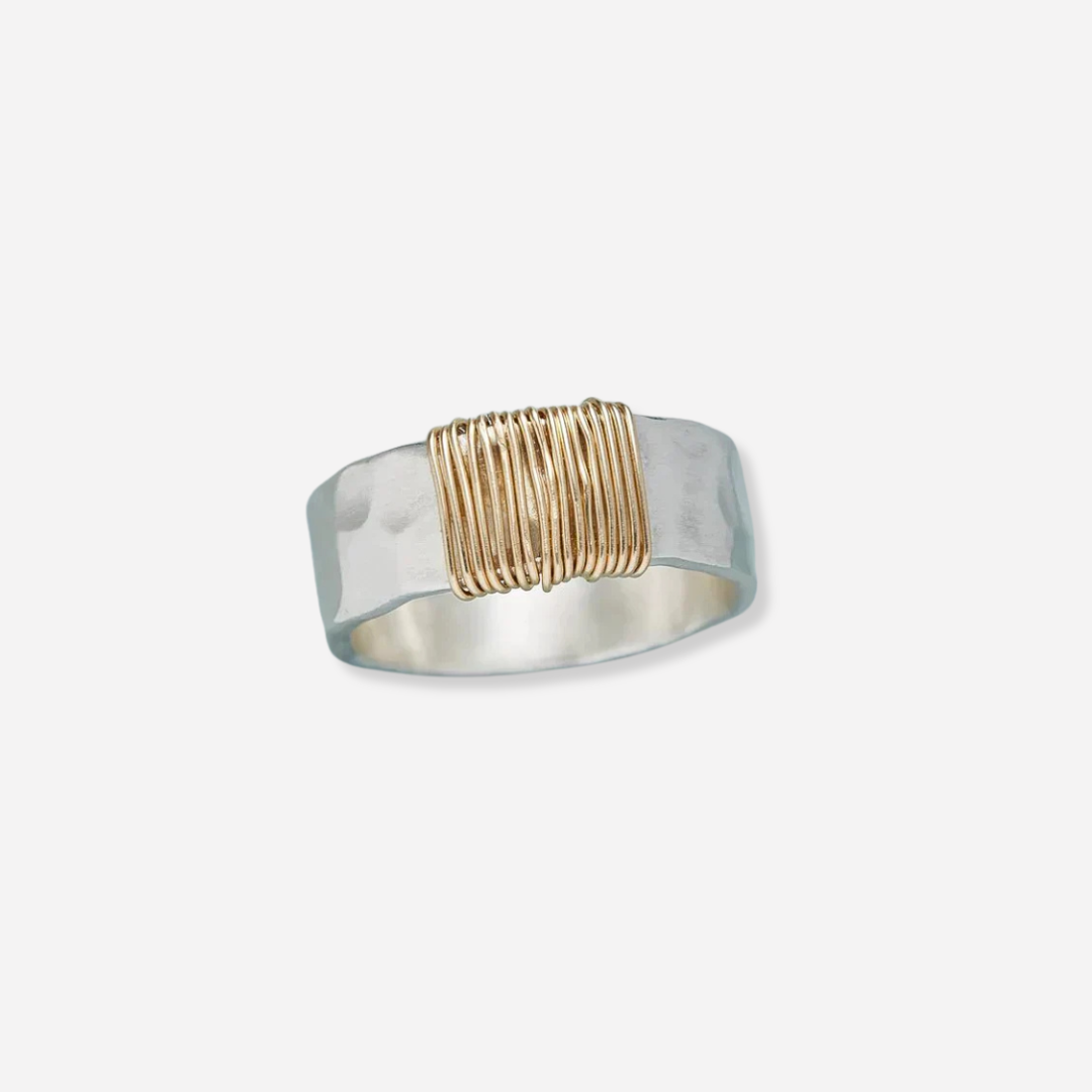 Averis™ | Women’s Silver Ring with Gold Wrap
