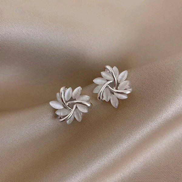 Aveline™ | Opal Blossom Circle Stud Earrings