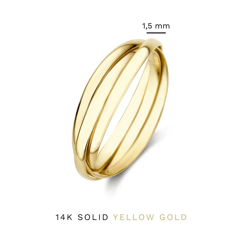 Trivelle™ | Classic Gold Trio Ring