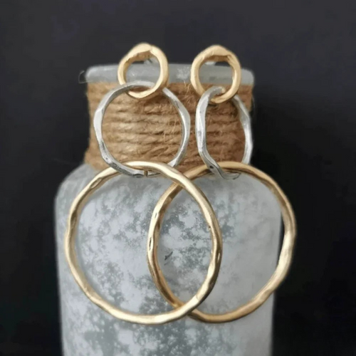 Cirelle™ | Gold & Silver Circle Earrings