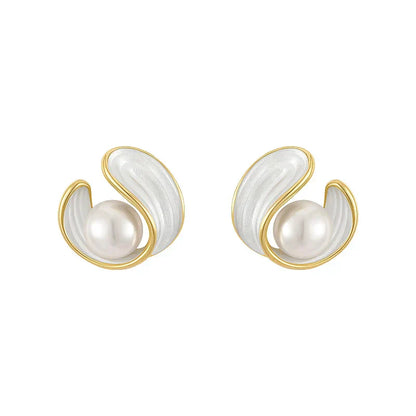Aureline™ | Gold-Framed Pearl Earrings