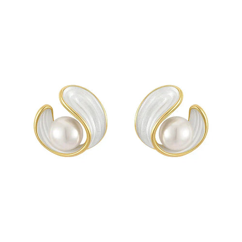 Aureline™ | Gold-Framed Pearl Earrings