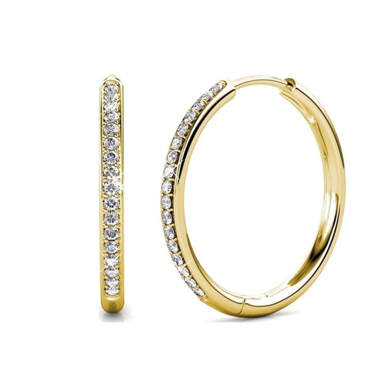 Talora™ | Gold Pave Hoop Earrings