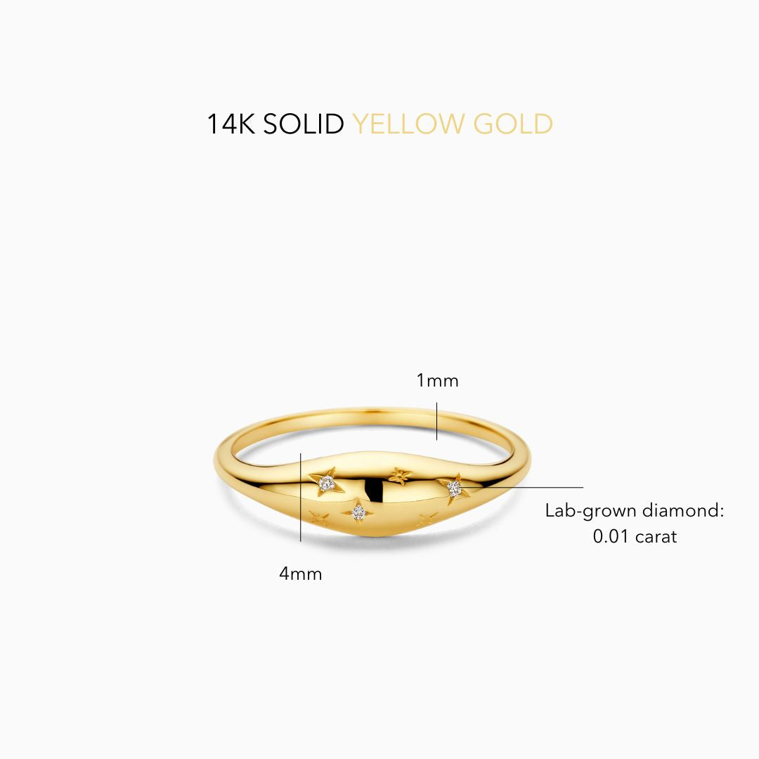Aurestar™ | Gold Diamond Ring