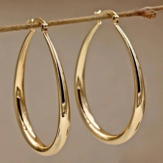 Solenne™ | Elegant Gold Hoop Earrings