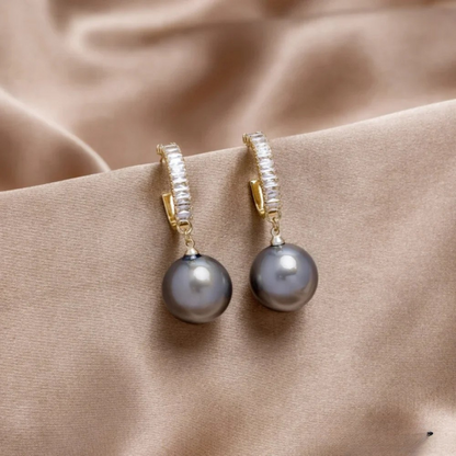 Amira™ | Elegant Pearl and Zirconia Earrings
