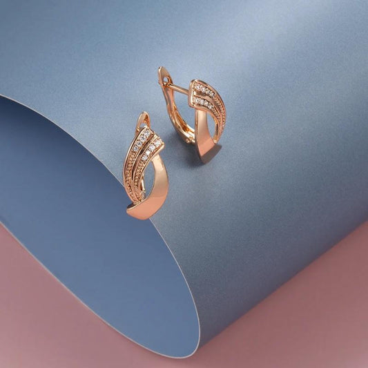 Serelith™ | Rose Gold Earrings with Crystal Detail