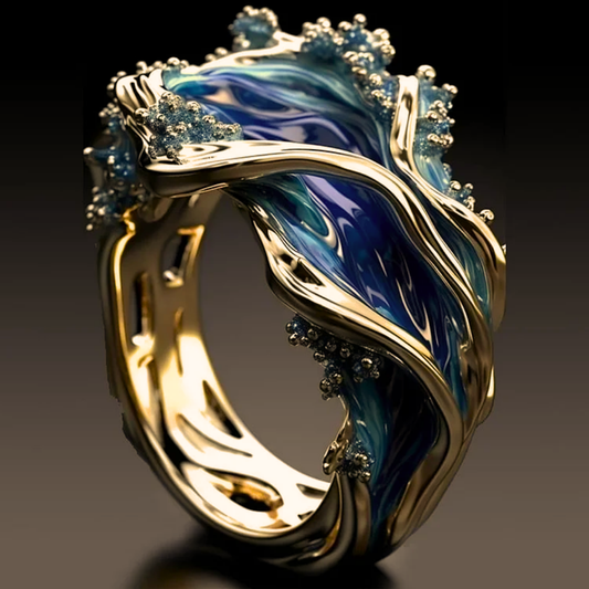 Thalora™ | Ocean Wave Gold Ring