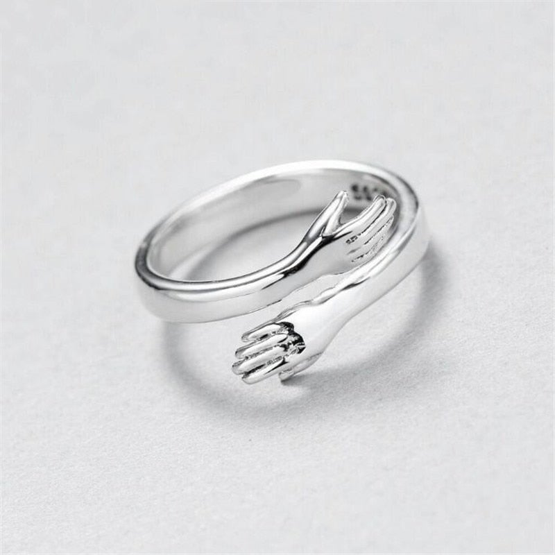 Claspia™ | Symbolic Hug Silver Ring