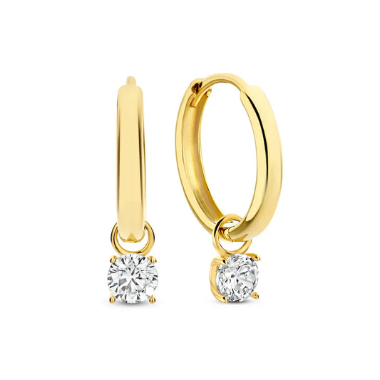 Zerelle™ | Brilliant Stone Hoop Earrings