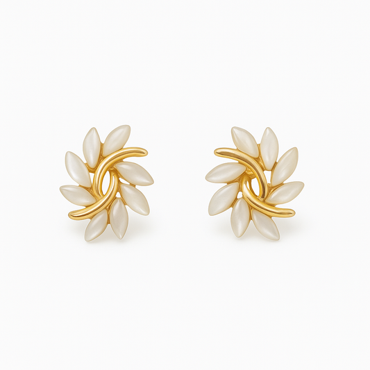 Sylvette™ | Elegant White Opal Earrings