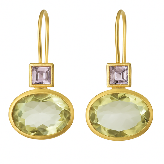 Veridelle™ | Vintage Green Crystal Drop Earrings