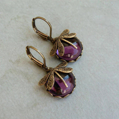 Evadne™ | Retro Dragonfly Gem Earrings