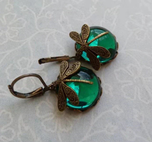 Evadne™ | Retro Dragonfly Gem Earrings