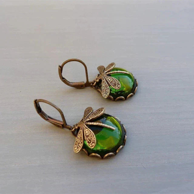 Evadne™ | Retro Dragonfly Gem Earrings