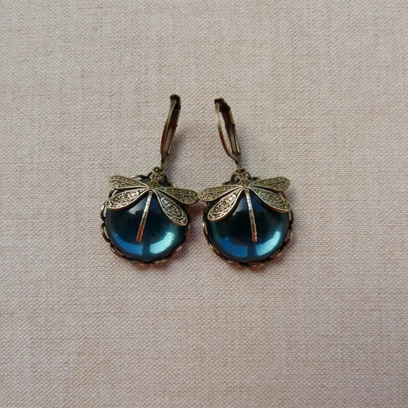 Evadne™ | Retro Dragonfly Gem Earrings