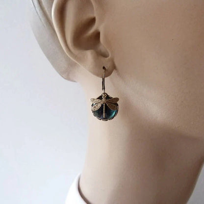 Evadne™ | Retro Dragonfly Gem Earrings