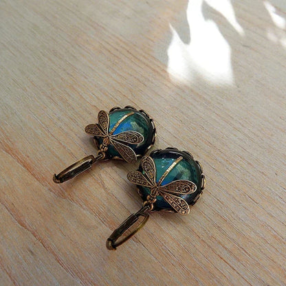 Evadne™ | Retro Dragonfly Gem Earrings