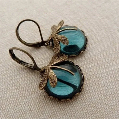 Evadne™ | Retro Dragonfly Gem Earrings