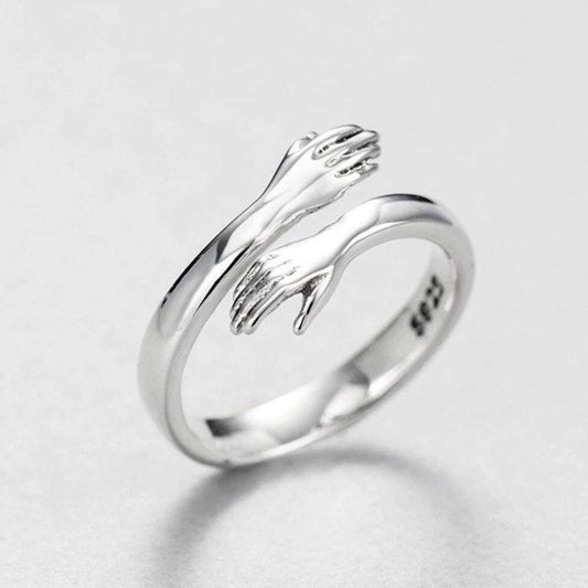 Claspia™ | Symbolic Hug Silver Ring