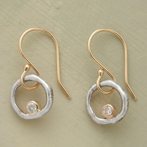 Isandro™ – Silver-Gold Harmony Zirconia Earrings