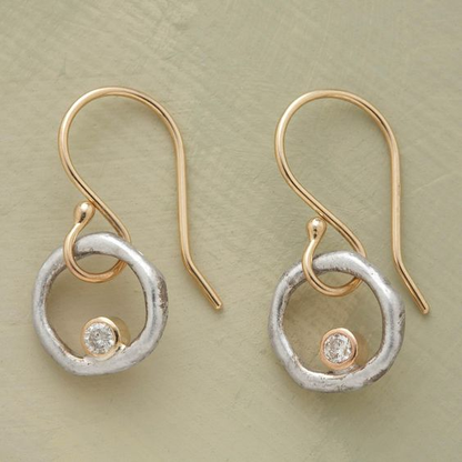 Isandro™ – Silver-Gold Harmony Zirconia Earrings