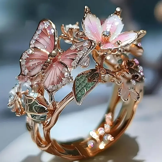 Maribel™ | Floral Butterfly Ring with Zirconia